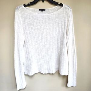 EILEEN FISHER must have white sweater organic linen and cotton. Summer. Size M.